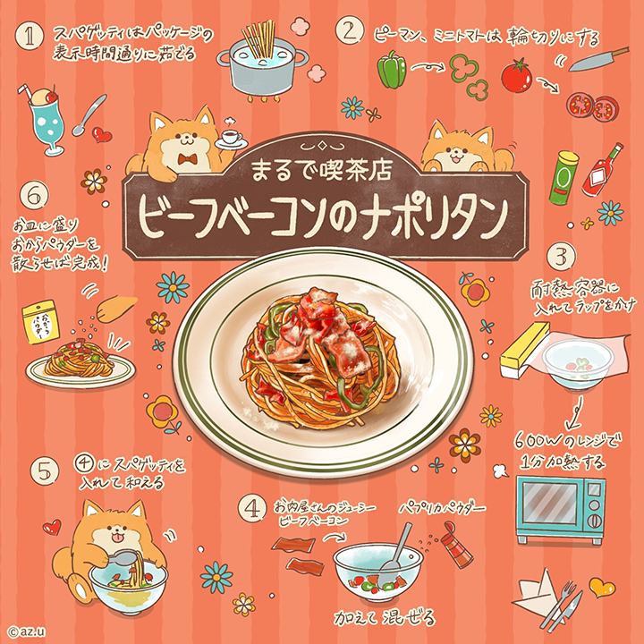 まるで喫茶店♪ビーフベーコンのナポリタン