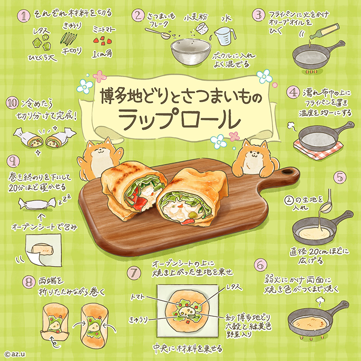 博多地どりとさつまいものラップロール