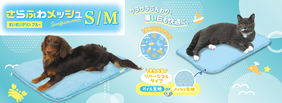 さらふわメッシュ S・M すいすいマリン ブルー